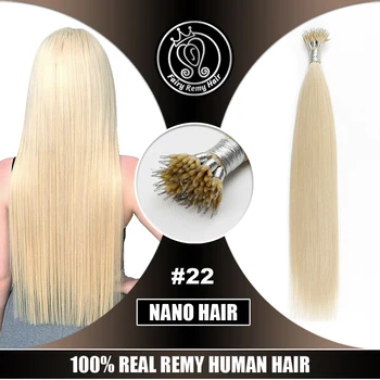 

Fairy Remy Hair 0.8g/s 16"-22" Micro Bead Hair Extensions Blonde Color #22 Natural Russian Human Pre Bonded Nano Loop Ring Hair