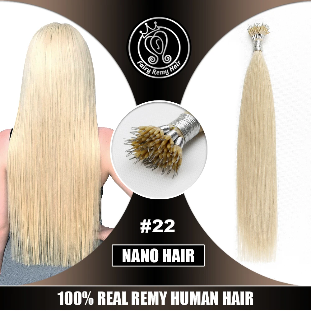 Фея Волосы Remy 0 8 г/локон 16 &quot 22&quot с кромкой на конце волосы для наращивания блонд