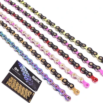 

SUMC Bicycle Chain 11 Speed Full Hollow Mountain Bike Road Bike 116 Links Metal Steel 11/22/33 Speed DIY