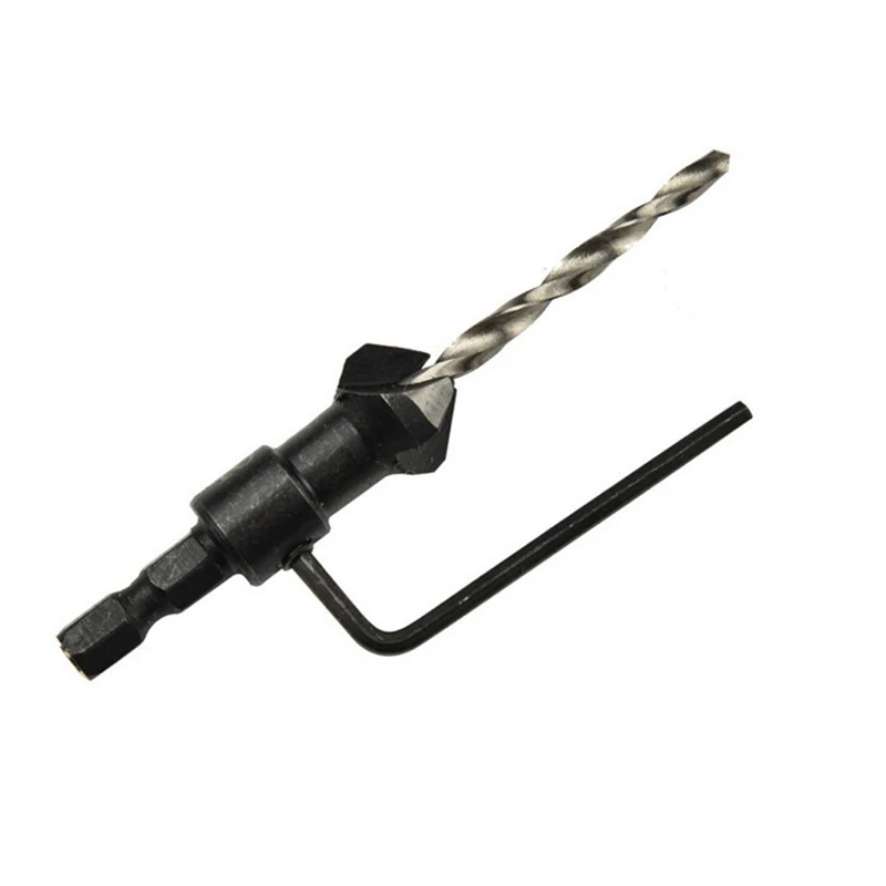 4 piece cone hole chamfering drill hex bit cone hole drilling countersunk drill shaped bit drill woodworking hole opener #6#10#1 4 piece cone hole chamfering drill hex bit cone hole drilling countersunk drill shaped bit drill woodworking hole opener #6#10#1