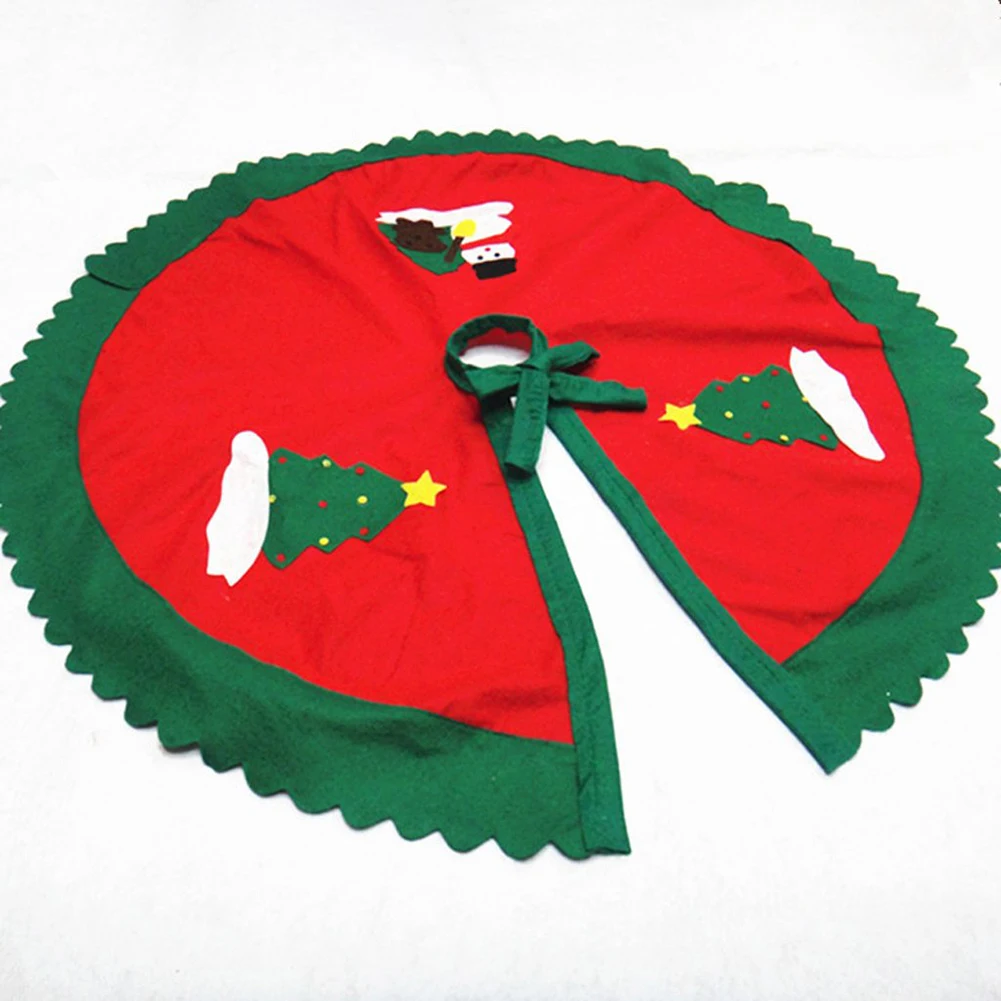 Round Foldable Snowman Print Xmas Tree Skirt Cover Floor Carpet Christmas Supply New Year Decoration Christmas Tree Skirt Carpet