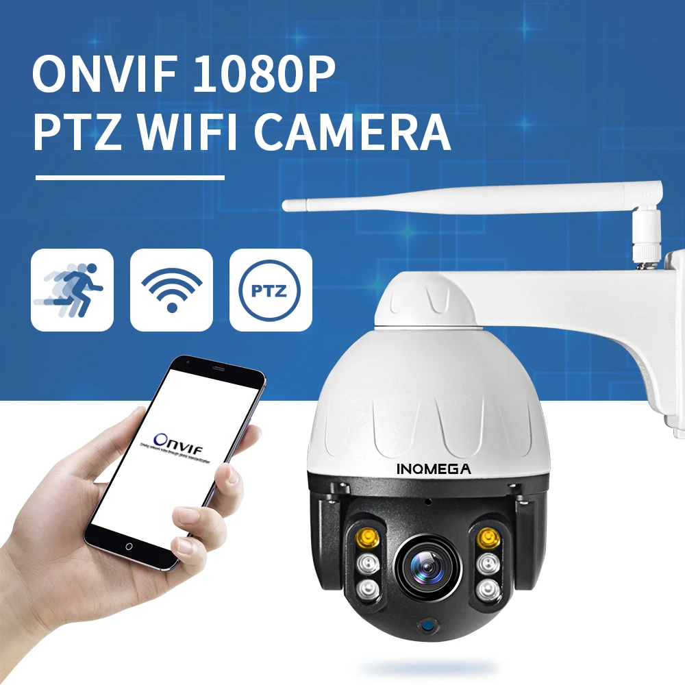 INQMEGA Cloud 1080P уличная PTZ IP камера wifi скоростная купольная камера с функцией автоматического слежения 4X цифровой зум 2MP Onvif IR CCTV камера безопасности