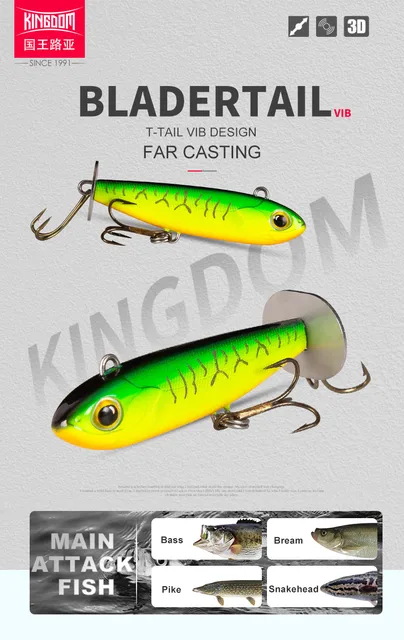 Kingdom VIB Fishing Lure 48mm 54mm Metal Jigging Vibration Sinking Hard  Plastic Bait Blade On Tail For Peche Pike Bass Trout - AliExpress