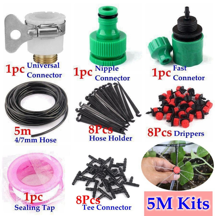 5m Kits NNW 40 м DIY система капельного орошения автоматическая система полива садовый шланг микро капельные садовые наборы для полива регулируемые капельницы - Цвет: 5m Kits