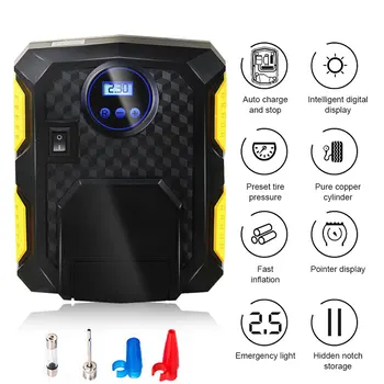 

12V Portable Digital Tire Inflator Digital Tire Inflatable Pump 150 PSI Air Compressor Pump with LED Auto Air Compressor for Car