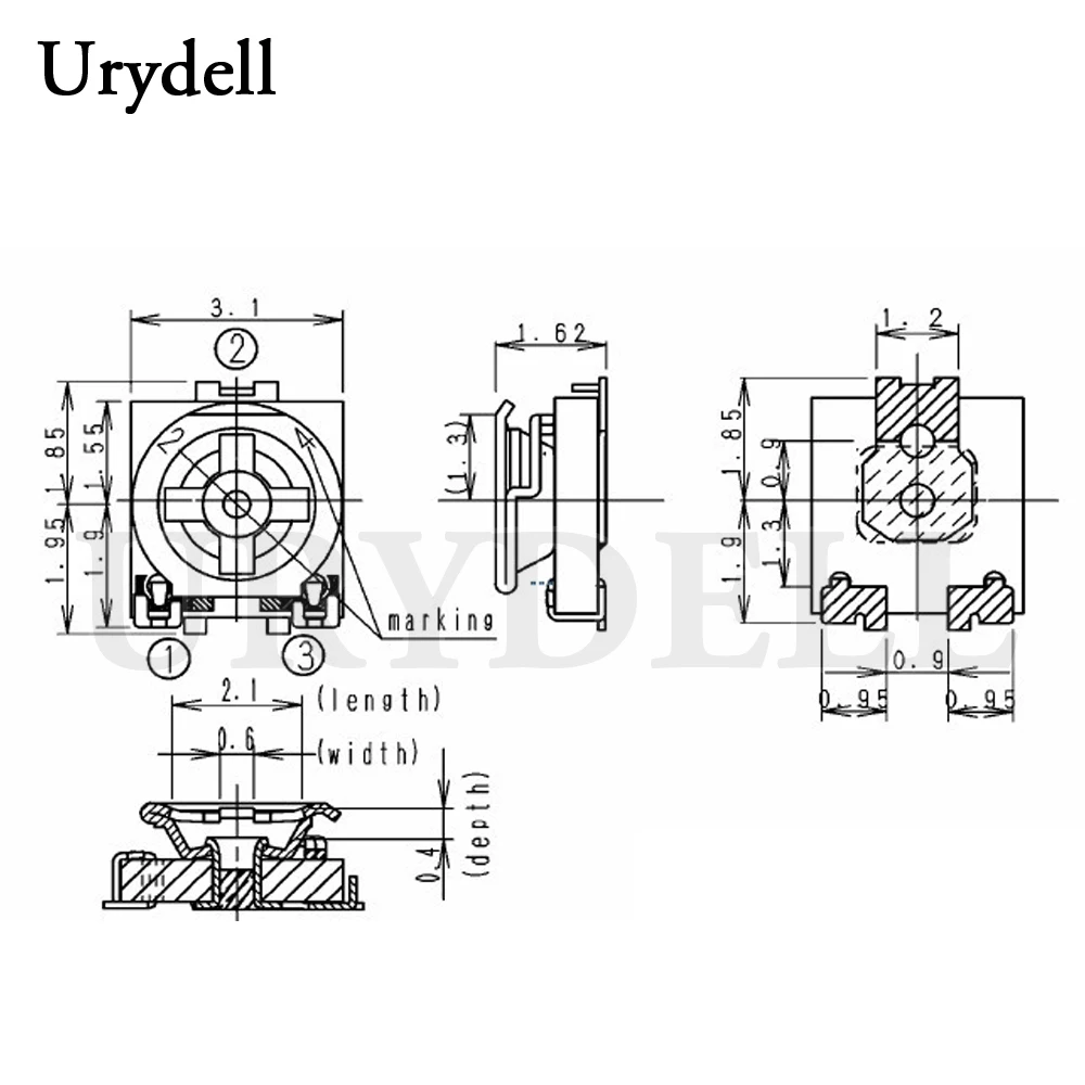 10pcs 3*3 Trimmer Potentiometer SMD 3X3 Adjustable Resistor 100 200 1K 2K 5K 10K 20K 50K 100K 200K 500K Ohm Trimmer Potentiometer Adjustable Resistor