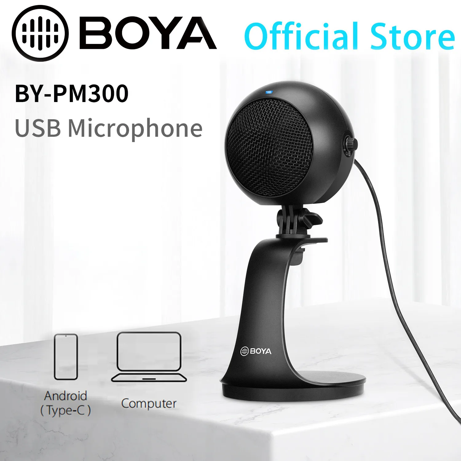 BOYA BY PM300 Desktop Condenser USB Microphone for Android Windows Mac