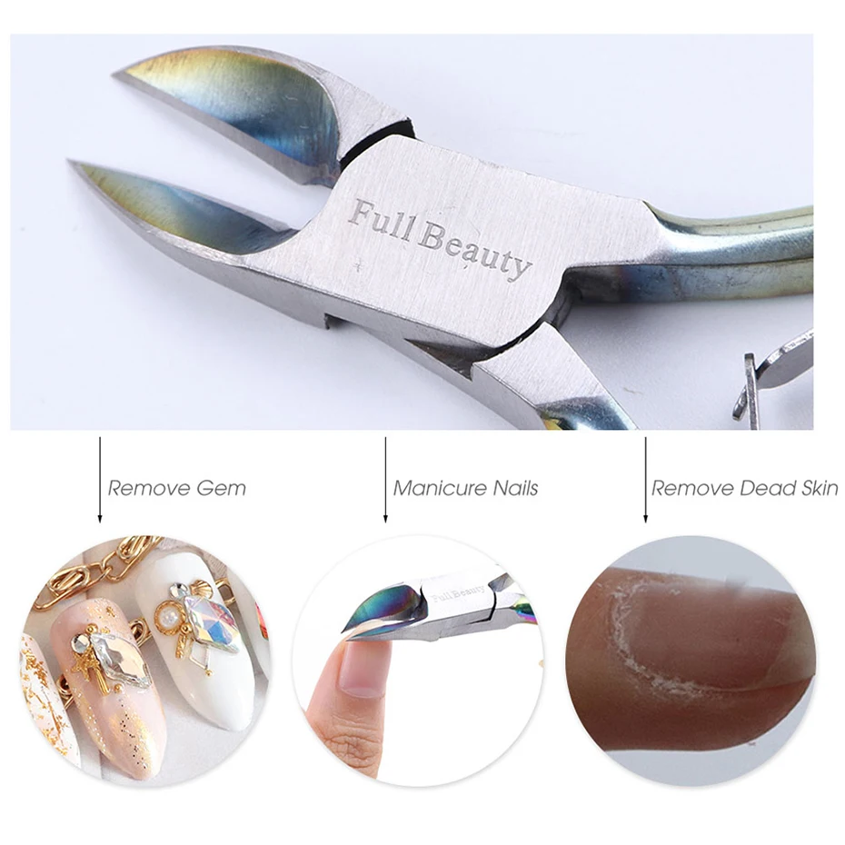 1pcs Professional Nail Nipper Clippers Cuticle Cutter For Manicure Dead Skin Dirt Remover Trimmer Pedicure Care Nail Tool JI1586