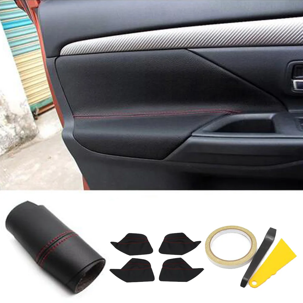 

Car Red Black Door Handle Inner Armrest Cover For Mitsubishi Outlander 2014-2018