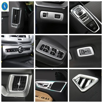 

Yimaautotrims Head Lights Lamp Switch Button / Door Armrest Window Lift Button Panel Cover Trim For VOLVO XC60 2018 2019 2020