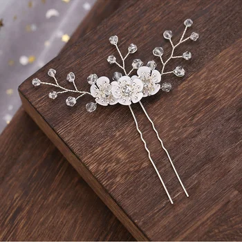 

Bridal Hair Pins Clips Rhinestone Crystal Flower Wedding Headwear Headdress LDO99