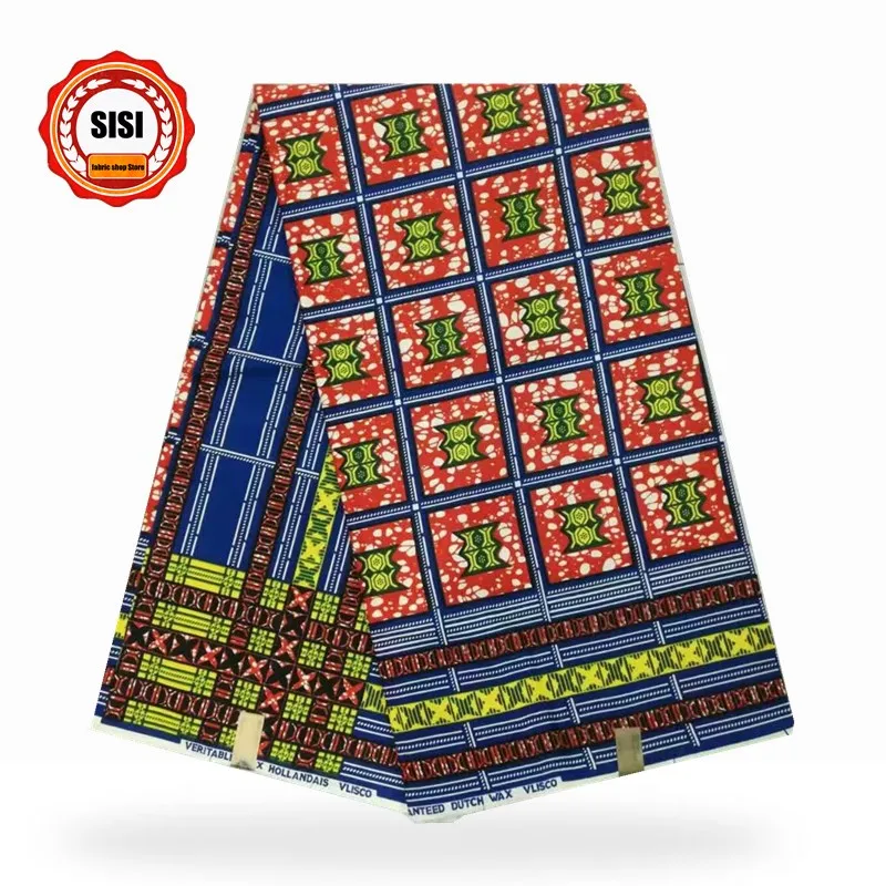 SISI прибытие с Африканским принтом, ткань высокого качества африканская парафинированная ткань хлопок воск 6 ярдов для платья