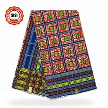 SISI прибытие с Африканским принтом, ткань высокого качества африканская парафинированная ткань хлопок воск 6 ярдов для платья