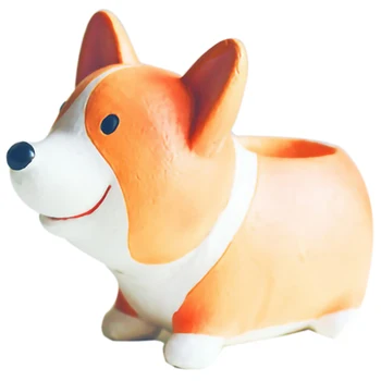 

1Pc Creative Resin Corgi Succulent Plant Pots Mini Flower Pot Decorative Desktop Flowerpot Garden Home Garden Decoration