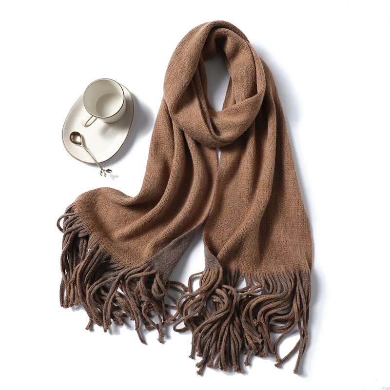 Новые зимние кашемировые шарфы для женщин, модные вязаные толстые теплые шали и обертывания, женский длинный платок-бандана - Цвет: WJ86-11