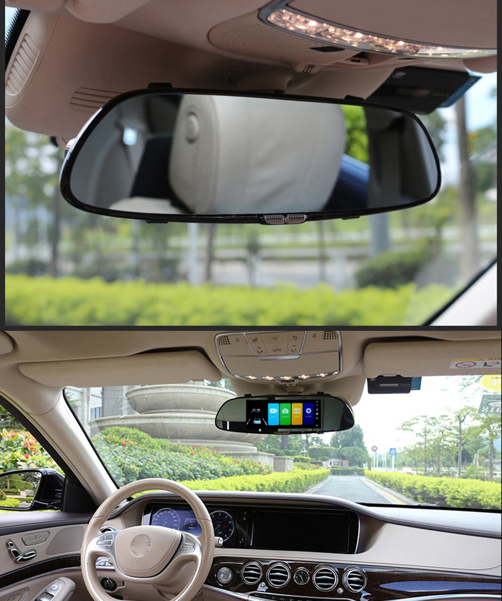 7" Touch Screen Rearview Car Dvr Camera G-sensor Dual Lens Car Video Recorder Full HD 1080p Night Vision Auto Recorder Dash Cam