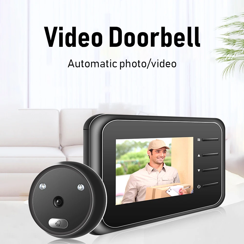 Timbre Digital R11, mirilla electrónica inteligente, visor, pantalla LCD a Color de 2,4 pulgadas, visión nocturna IR, puerta, cámara de vídeo, campana de puerta