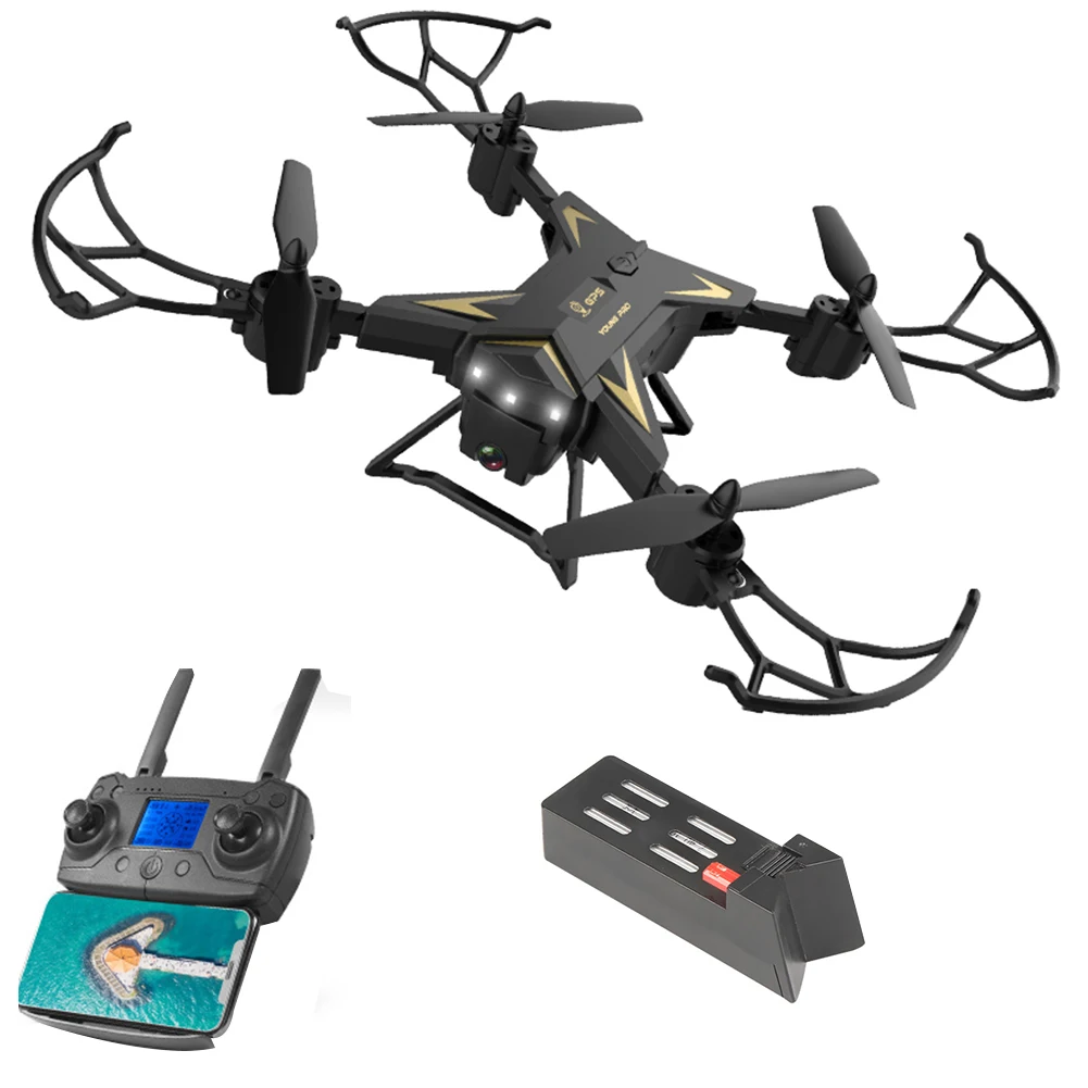 KY601G Aerial View Dual GPS Foldable Remote Control USB Charging ABS FPV Intelligent 4K HD LED Ligh