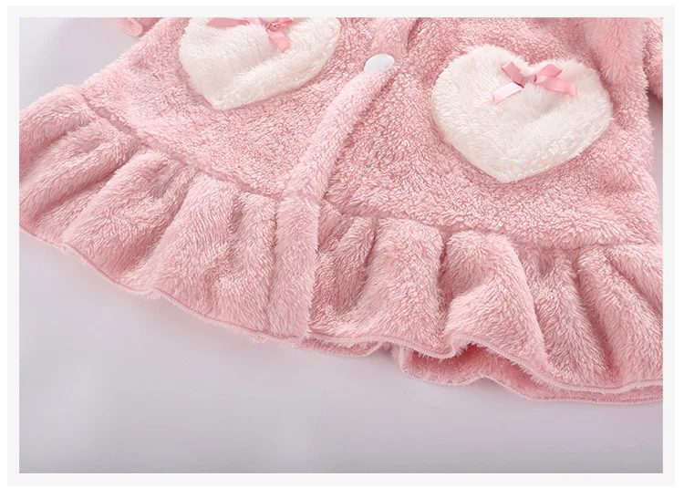 Hooded Fleece Pajamas 2019 Winter Teens Kids Robe Children Child Thick Bathrobe Girls Dress Sleep Wear Clothing White Pink Blue (9)