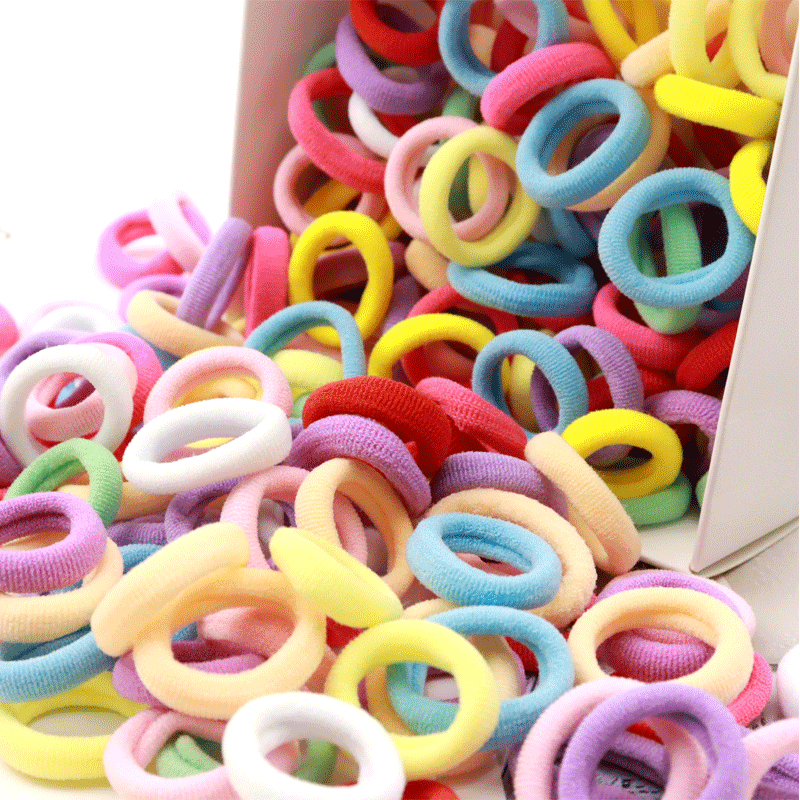 Kid Small Hair Bands Baby Girl Children Headbands Colorful Elastic Hair Tie Nylon Scrunchie Hair Rope 50/100pcs Hair Accessories