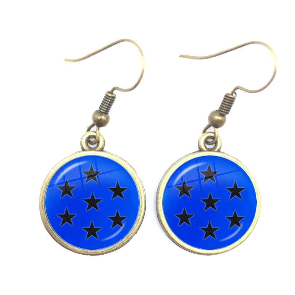 Лидер продаж висячие серьги из аниме Драконий жемчуг с принтом Семь звезд