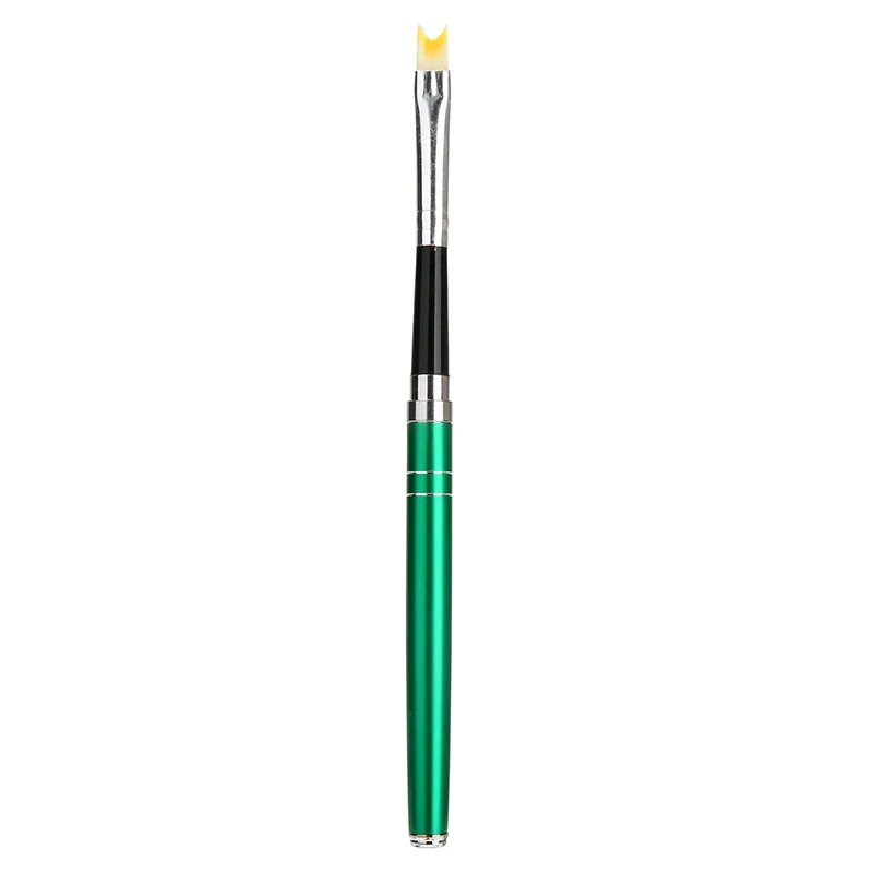 1pc French Tips Brush Half Moon Shape Acrylic Crystal UV Gel Liner Painting Drawing Pen Nail Art Manicure Tool For Salon