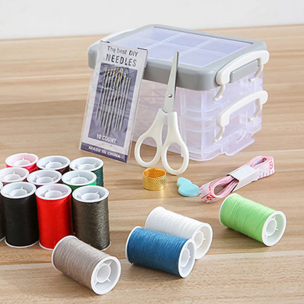

Double-layer Sewing Box Storage Boxes Plastic Storage Box Sewing Kit Suitable For Repairing Damaged Clothes Family Essentials