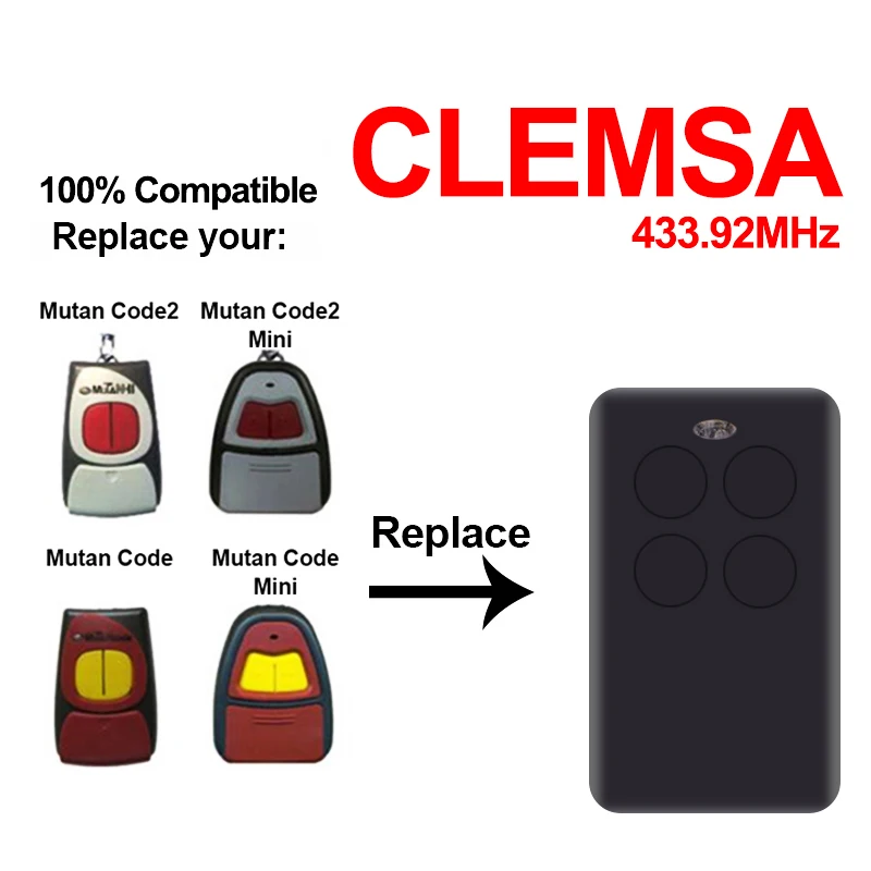 Клон пульта дистанционного управления для гаража CLEMSA Master Code MV1 MV12 MV123 код MUTAN 433 92