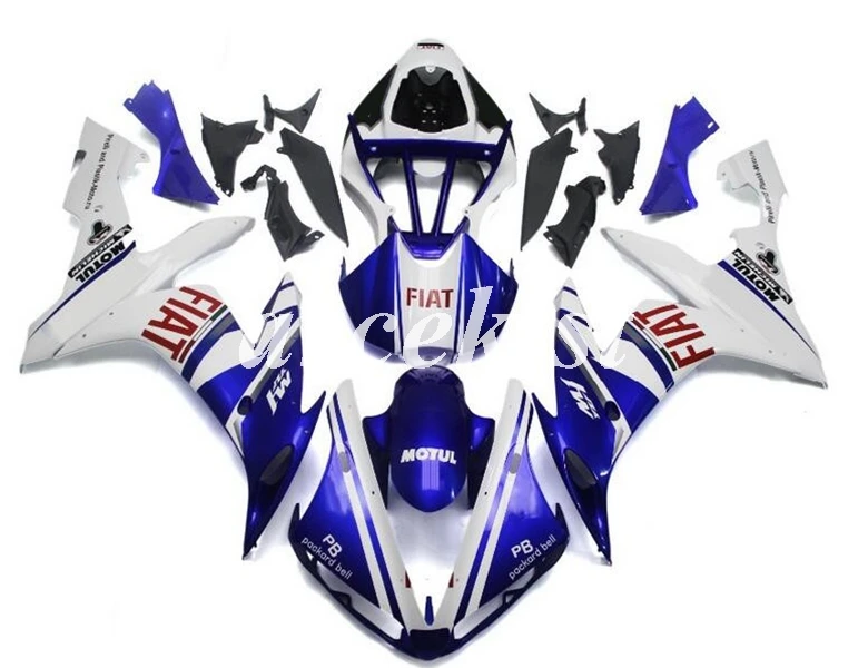ABS литья под давлением полный обтекатель комплект подходит для YAMAHA YZF-R1 2004 2005 2006 YZF R1 04 05 06 YZF1000 Пользовательские синий белый глянцевый