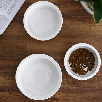 

Pet Cat Bowl Simple Lovely Ceramic Pets Water Basin Dogs Pet Drinking Eat Bowls Round Ceramic Healthy Bowls Pets Feeders Product
