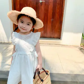 

2020 new girls ruffles dress summer fashion girls vest dresses 1-6 years HV660