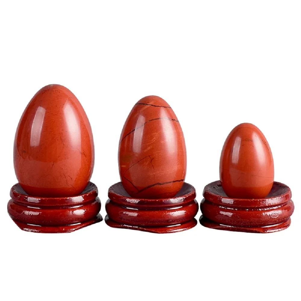 Undrilled Natural Red Jasper Yoni Egg Massage Stone for Women Kegel Exercise Narrowing Vaginal Muscle with free velvet bags | Красота и