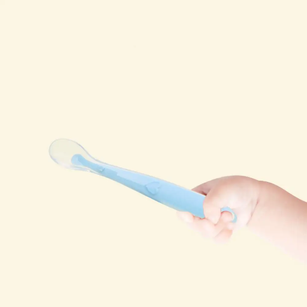 Hot Baby Spoons Feeding Dishes Tableware for Children Flatware Silicone Spoon Safety Training Scoop Dinnerware Cutlery 5 PCS