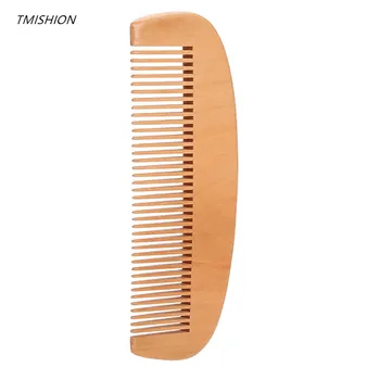 

1 PC Natural Peach Wood Comb Close Teeth Anti-static Detangling Beard comb Head Massage Hairbrush Hair Care Tools