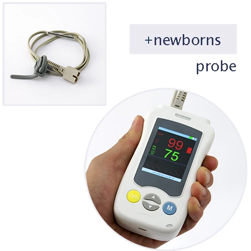 Портативный Медицинский 2,4 дюймовый OLED Пульсоксиметр кислорода в крови монитор оксиметр+ 1 дополнительный зонд для взрослых детей новорожденных младенцев - Цвет: newborns