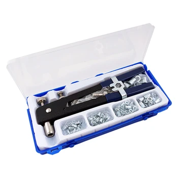 

86pcs M3-M8 Hand Riveter Nut Rivet Gun Kit Manual Threaded Nut Rive Tool Kit Stainless Steel Nuts Metric Thread For Screws