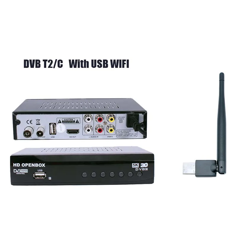 HD MPEG4 DVB T2 ТВ Прием H.264 Поддержка wifi Youtube Full HD наземный ТВ приемник ТВ коробка - Цвет: With USB WIFI