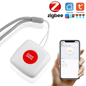 

Wireless Remote Call Button SOS/Emergency Button Caregiver Pager for Help Caregiver/Nurse Alert System Work with Tuya Zigbee Hub