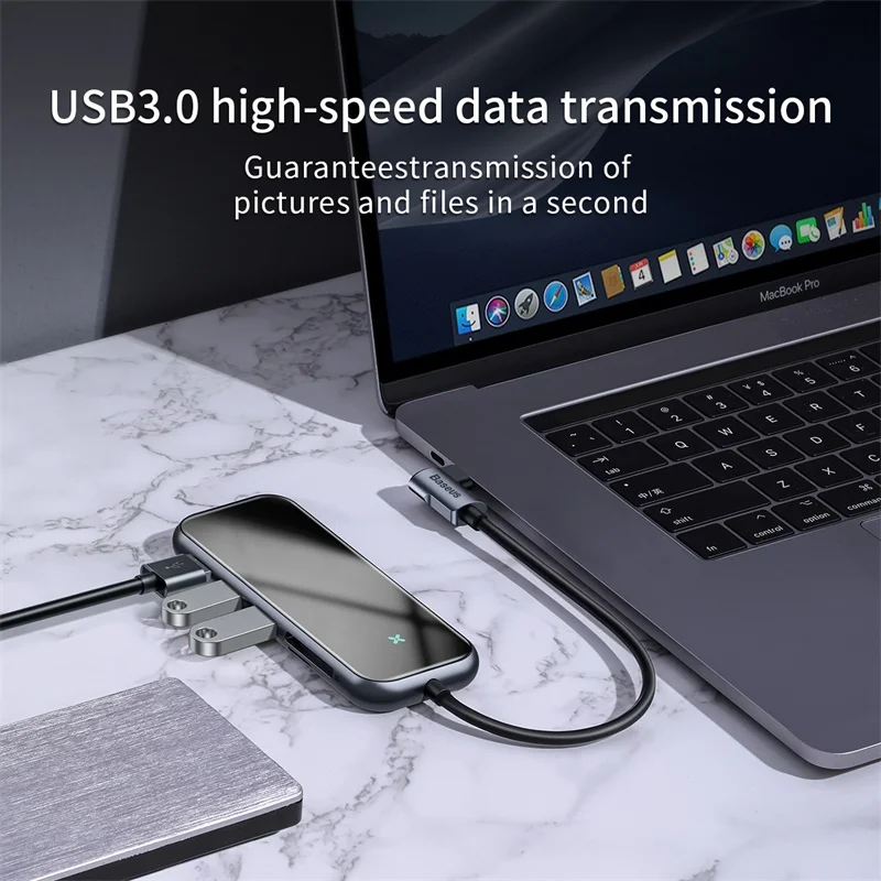 Baseus USB Type C концентратор к HDMI RJ45 Lan Мульти 3 0 PD адаптер для MacBook Pro Air Dock USBC c сплиттер