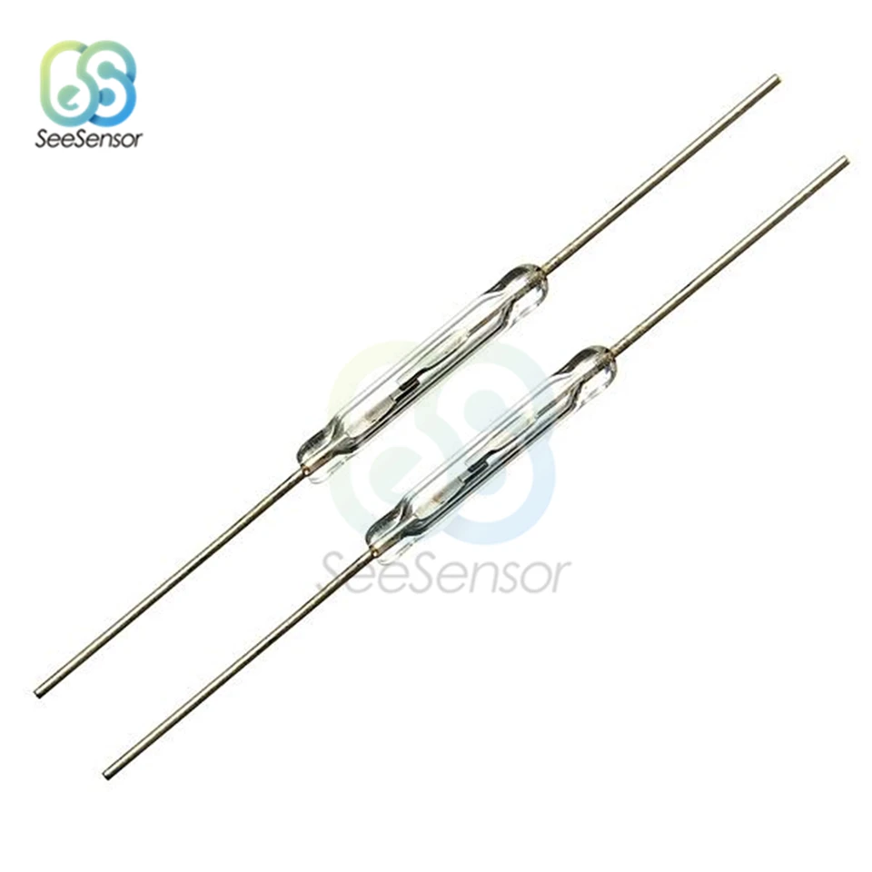 10 Pezzi Interruttore Reed Magnetico NO - Interruttore A Induzione Magnetica 2x14mm, Antivibrazione, Per Fai Da Te - Foto 2