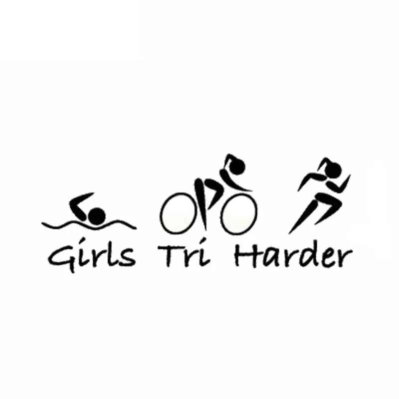 

Interesting Triathlon Girls Tri Harder Car Sticker Vinyl Accessories Car Window Decal PVC 25cm X 9.3cm for VAN RV SUV
