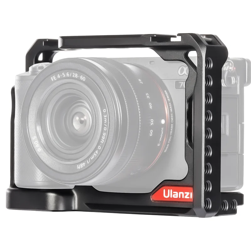 

Ulanzi UURig C-A7C Aluminum Housing Cage Case For SONY A7C With 2 Cold Shoe and 1/4 Screw hole for Mic Tripod LED Video Light
