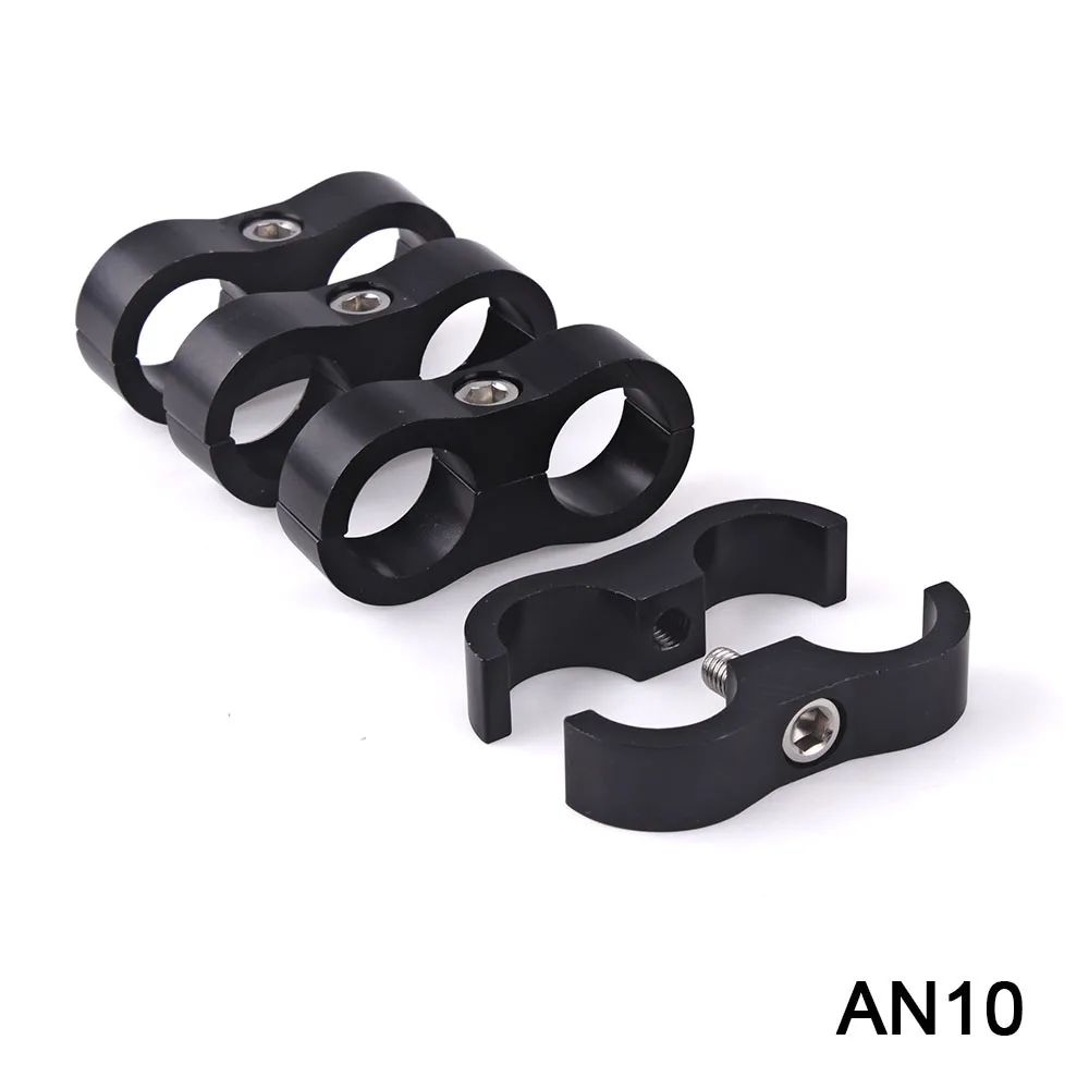 RASTP-4Pcs 20mm Billet AN10 Fuel Hose Tube Seprator Divider Clamp aluminum line separator RS-HR013-4pcs-AN10