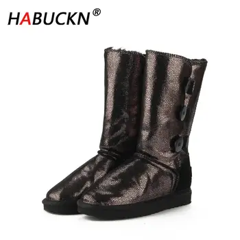 

HABUCKN fashion Female shoes Women Snow Boots Australia Classic High Quality Genuine Leather Warm women Winter boots Casual boot