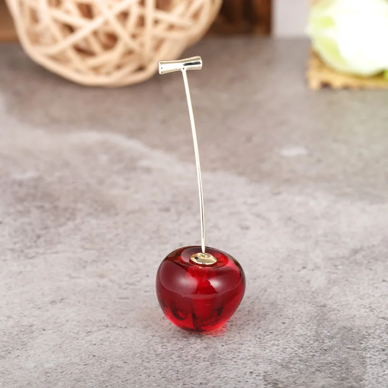 Blucome Vivid Cherry Fruit Enamel Brooches Gift For Women Men Clothes Scarf Suit Lapel Pin Clip Lovely Banquet Badge Corsage