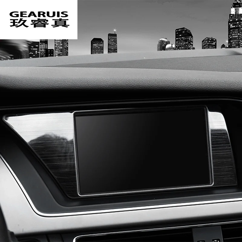 Автомобильный стайлинговый центр контроль навигации защита экрана Чехлы наклейки отделка панели для Audi A4 B8 A5 интерьер авто аксессуары