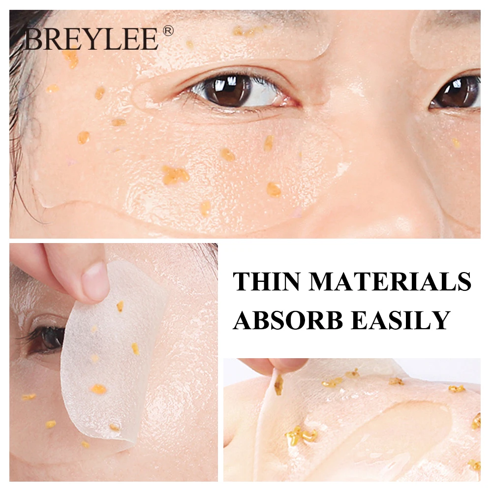 BREYLEE Gold Osmanthus Fragrans Eye Mask Collagen Gel Eye Patch Face Skin Care Remove Dark Circles Lifting Firming Serum 50pcs  (7)