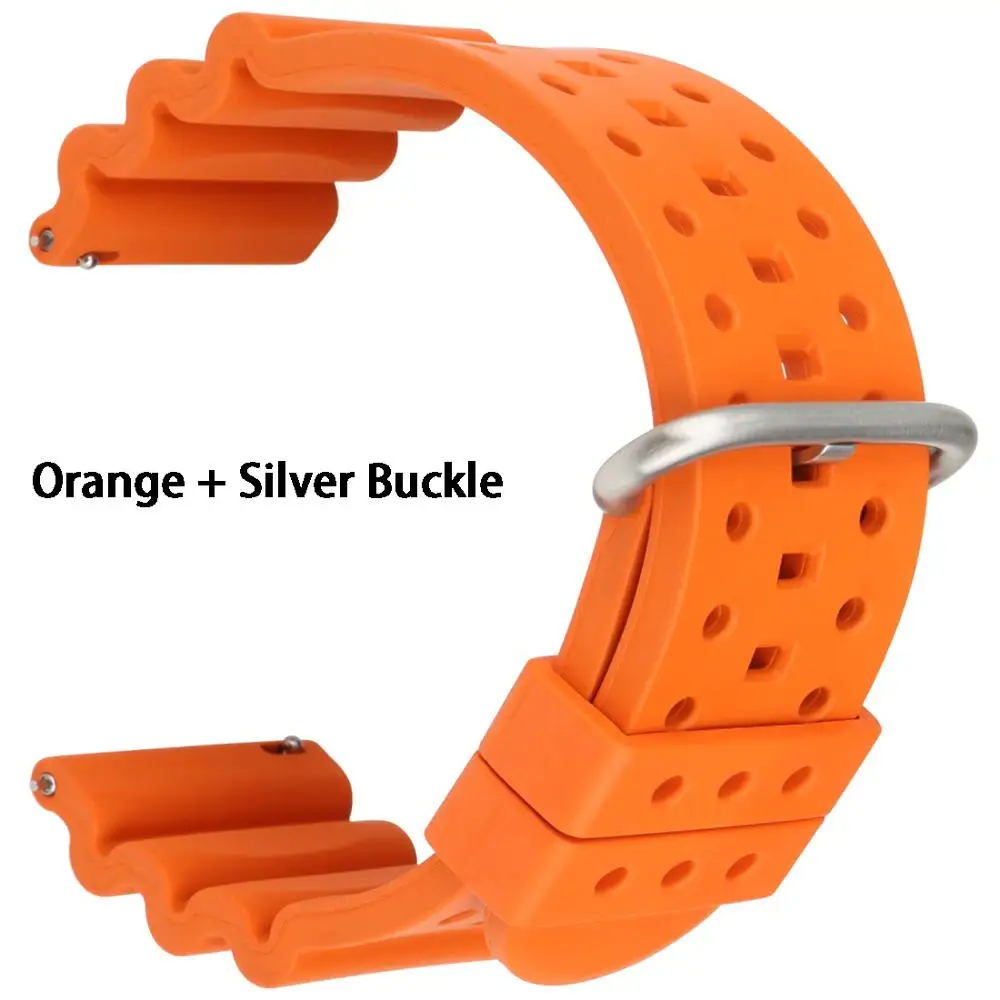 Vibrant Orange Sport Watch Strap - Quick Release Rubber Band Bracelet