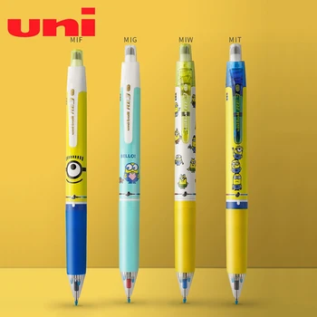 

UNI Limited Edition Minion Cartoon Gel Pen URE3-600 Three-color Erasable Gel Pen Rotary Change Core Press Type 0.5mm