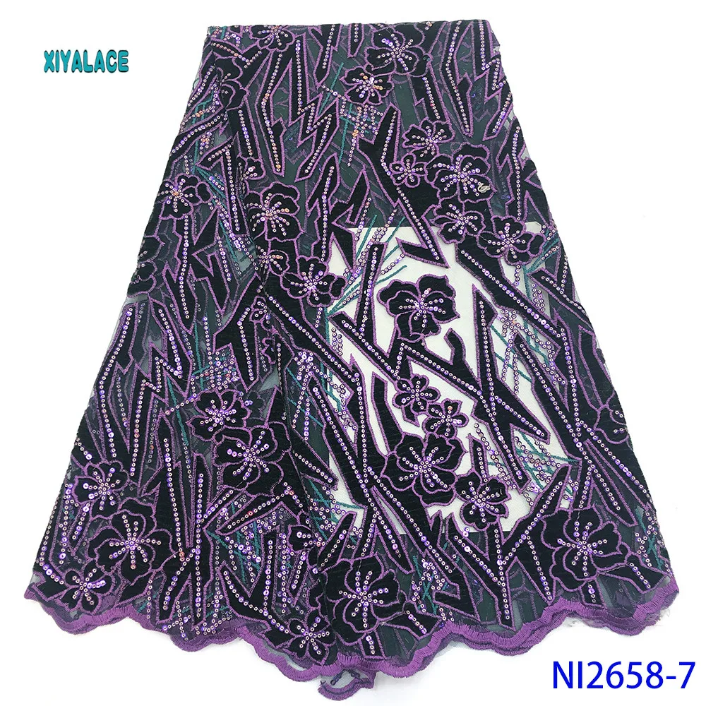 Высокое качество швейцарская вуаль кружева в швейцарской блестками африканская сухая хлопковая кружевная ткань нигерийские кружева вуаль 5 ярдов YANI2658-2